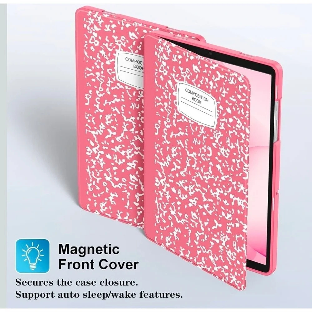 Pink Composition Case for Samsung Galaxy Tab A9+ A11+ 11 inch Folio SM-X210